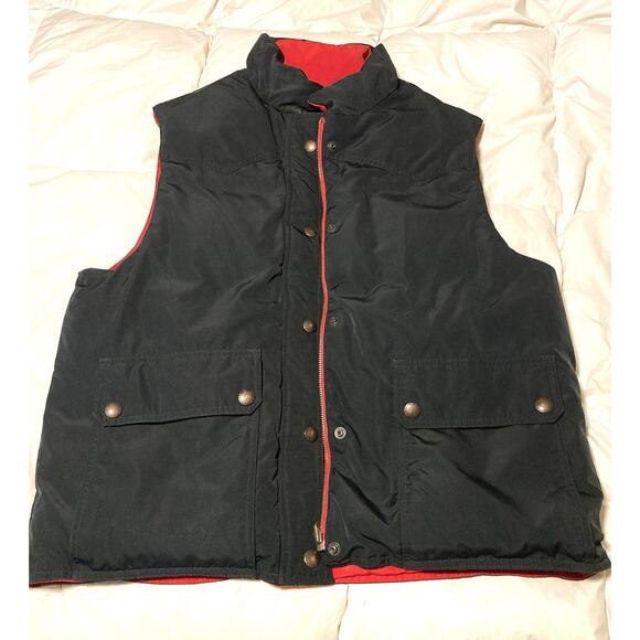 Vintage Polo Ralph Lauren Reversible Western Snap Puffer Red & Black Down Vest L - Picture 5 of 11